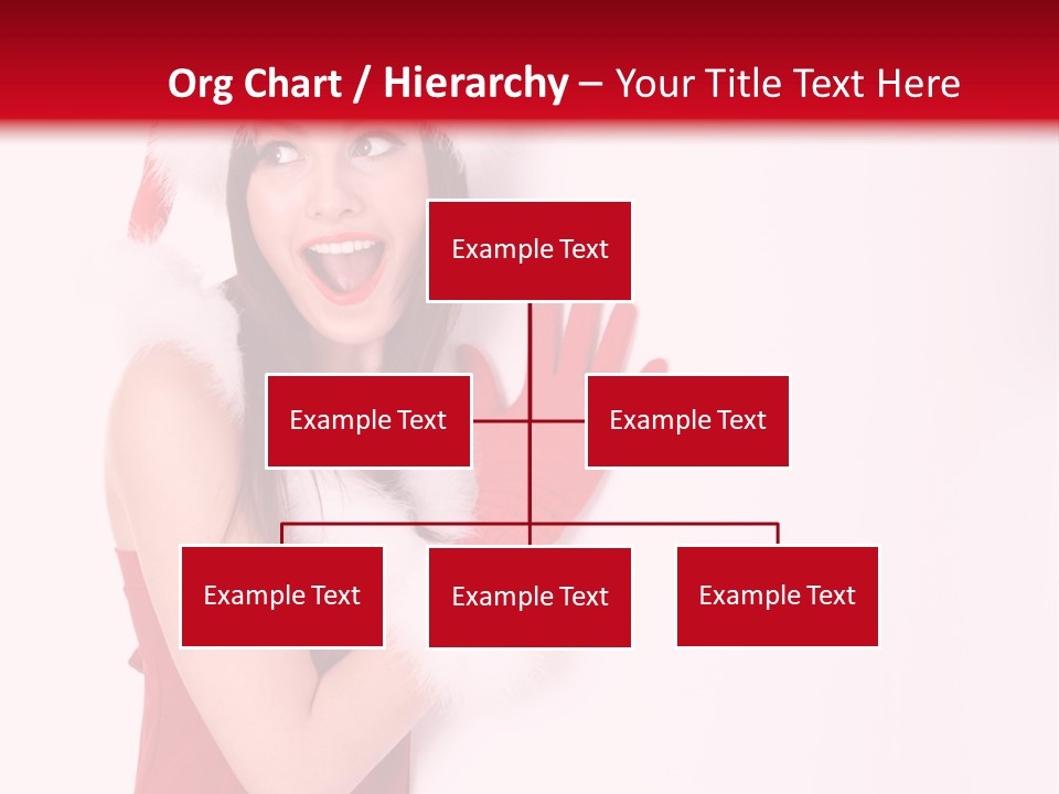 A Woman Wearing A Santa Hat And Red Gloves PowerPoint Template