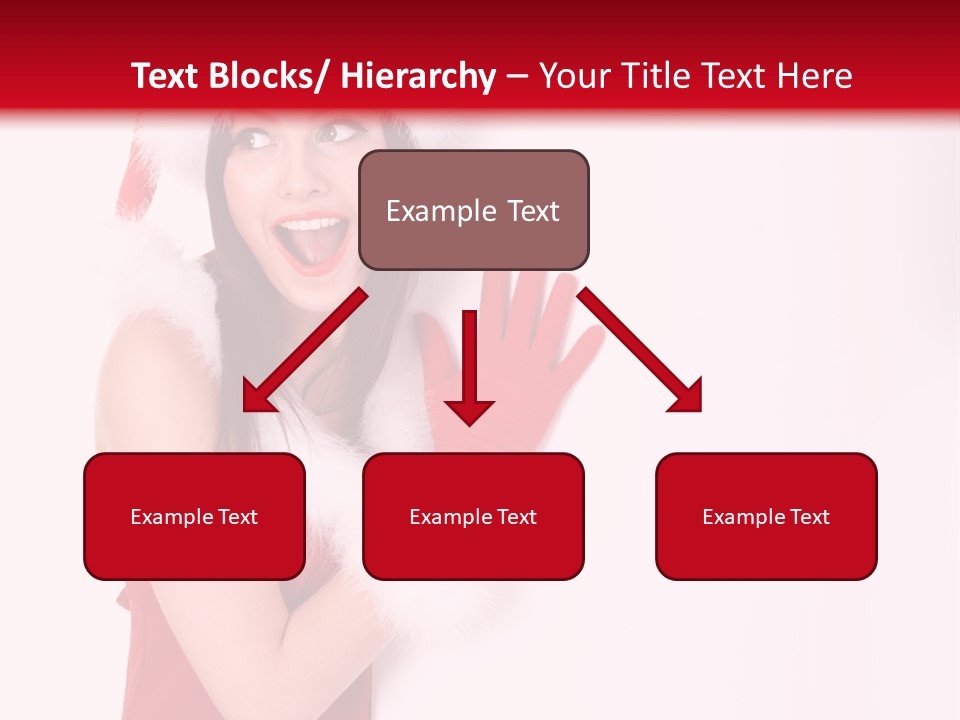 A Woman Wearing A Santa Hat And Red Gloves PowerPoint Template