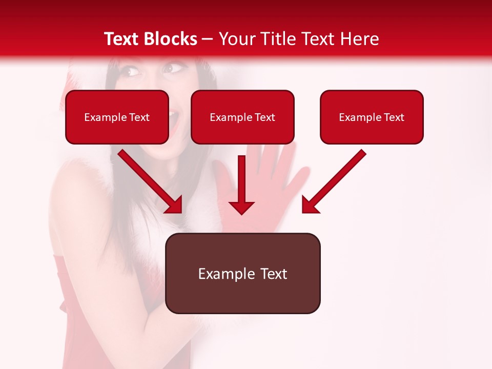 A Woman Wearing A Santa Hat And Red Gloves PowerPoint Template