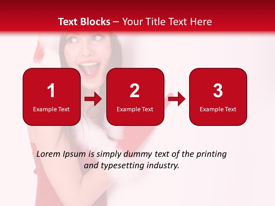 A Woman Wearing A Santa Hat And Red Gloves PowerPoint Template