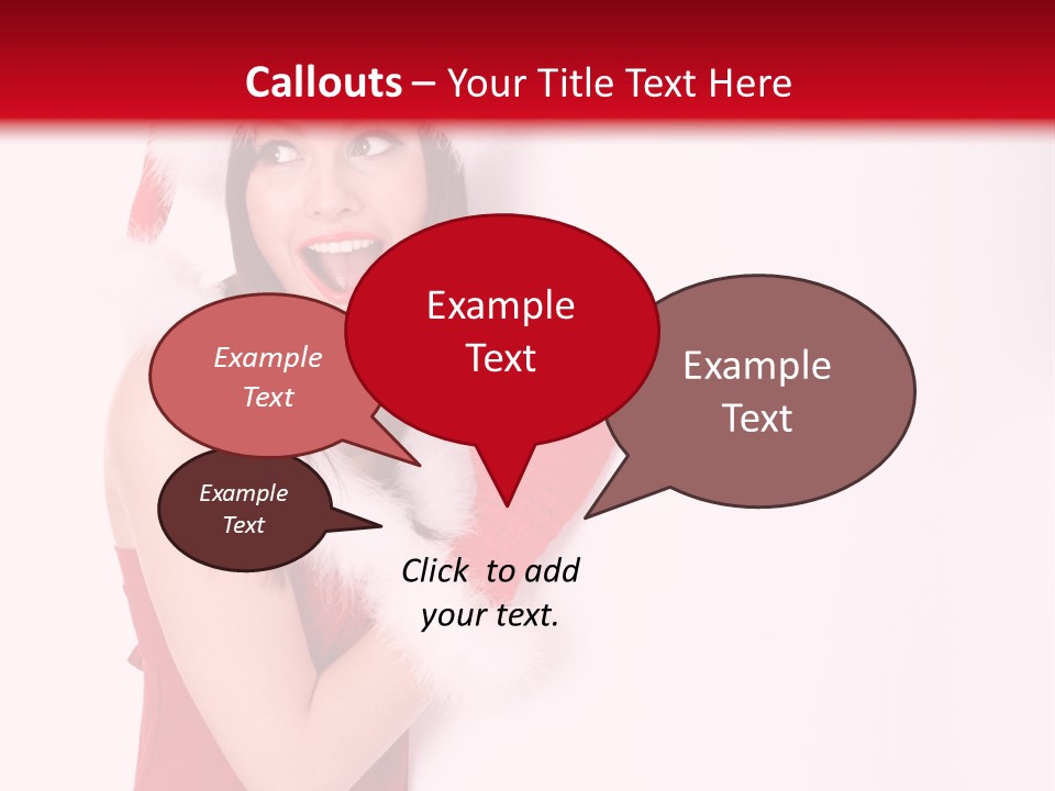 A Woman Wearing A Santa Hat And Red Gloves PowerPoint Template