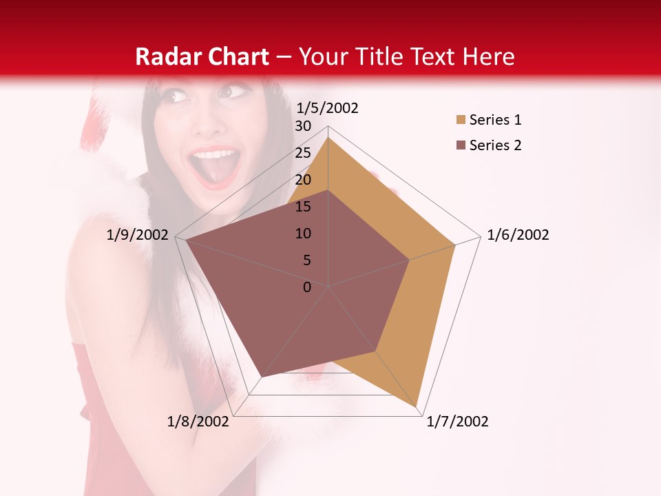 A Woman Wearing A Santa Hat And Red Gloves PowerPoint Template