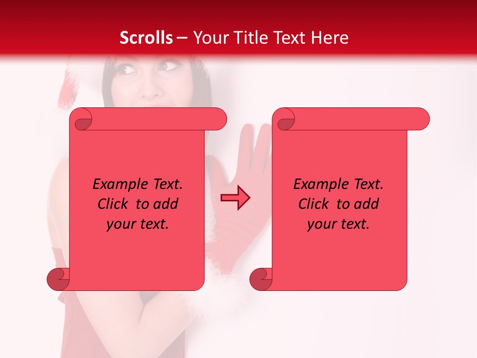 A Woman Wearing A Santa Hat And Red Gloves PowerPoint Template
