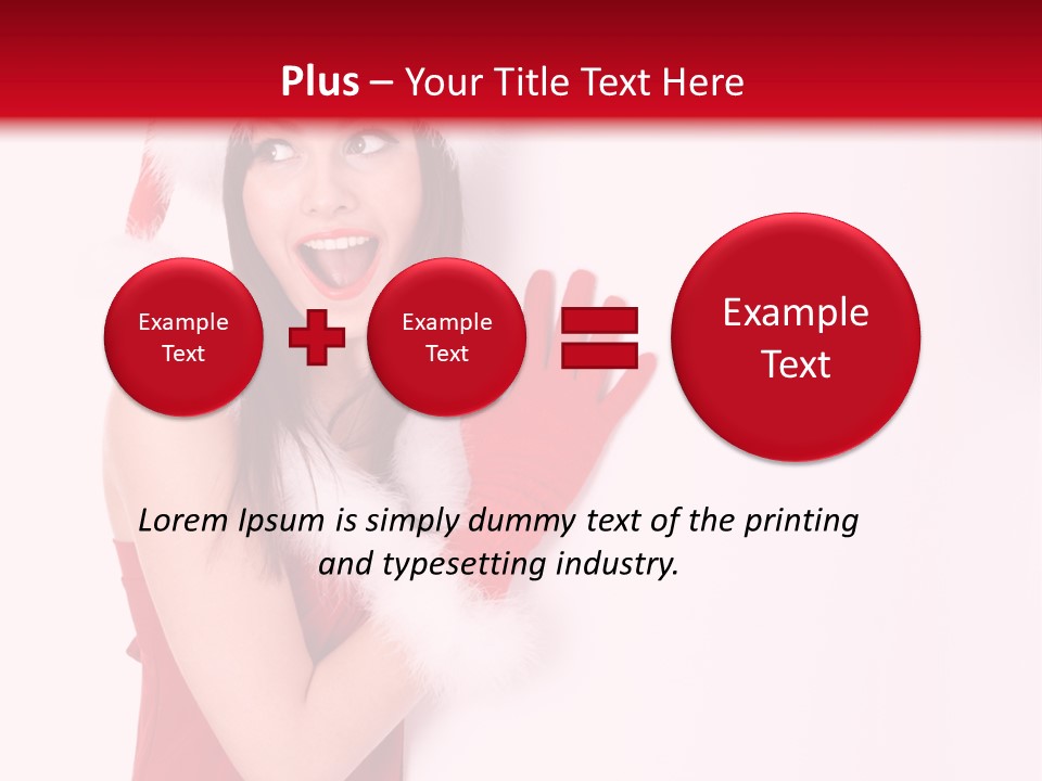 A Woman Wearing A Santa Hat And Red Gloves PowerPoint Template