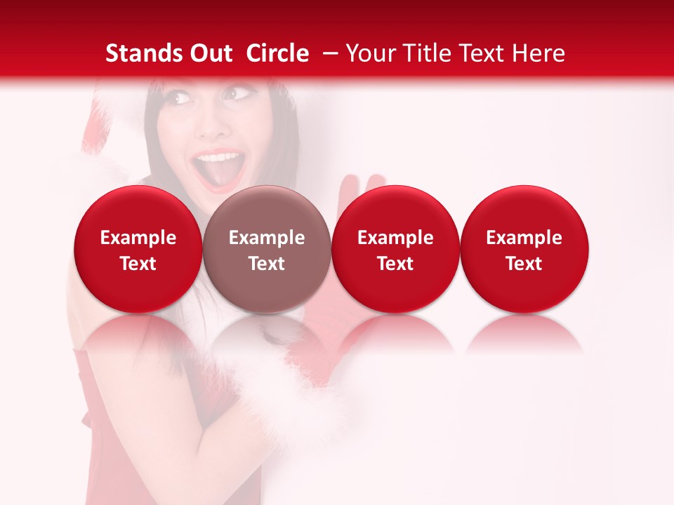 A Woman Wearing A Santa Hat And Red Gloves PowerPoint Template