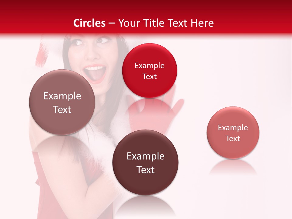 A Woman Wearing A Santa Hat And Red Gloves PowerPoint Template