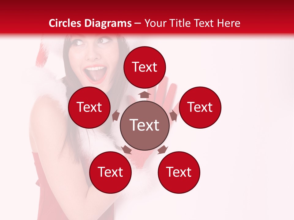 A Woman Wearing A Santa Hat And Red Gloves PowerPoint Template