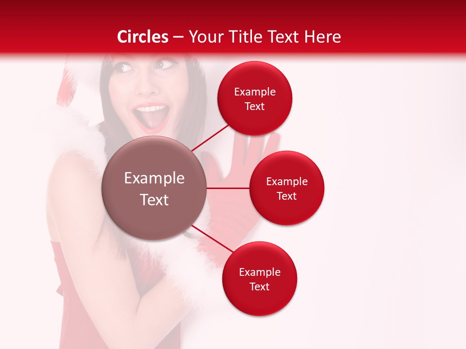 A Woman Wearing A Santa Hat And Red Gloves PowerPoint Template