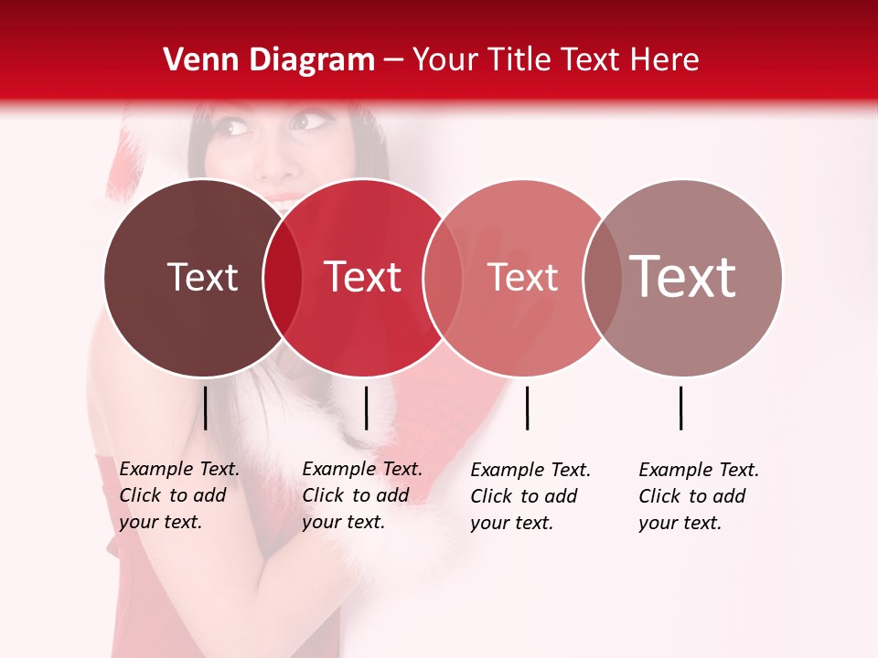 A Woman Wearing A Santa Hat And Red Gloves PowerPoint Template