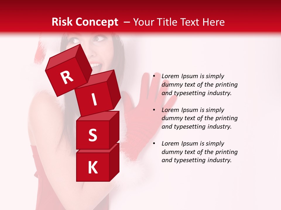 A Woman Wearing A Santa Hat And Red Gloves PowerPoint Template