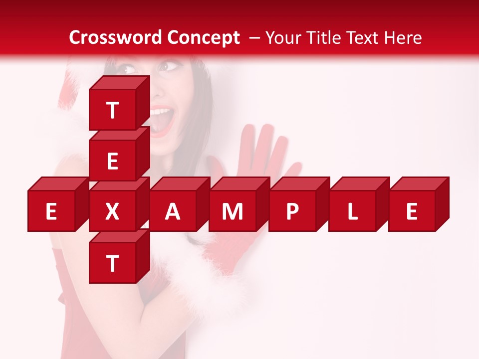 A Woman Wearing A Santa Hat And Red Gloves PowerPoint Template