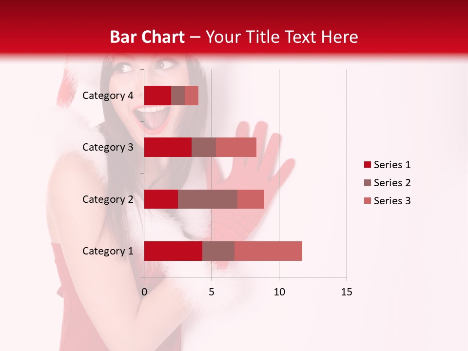 A Woman Wearing A Santa Hat And Red Gloves PowerPoint Template