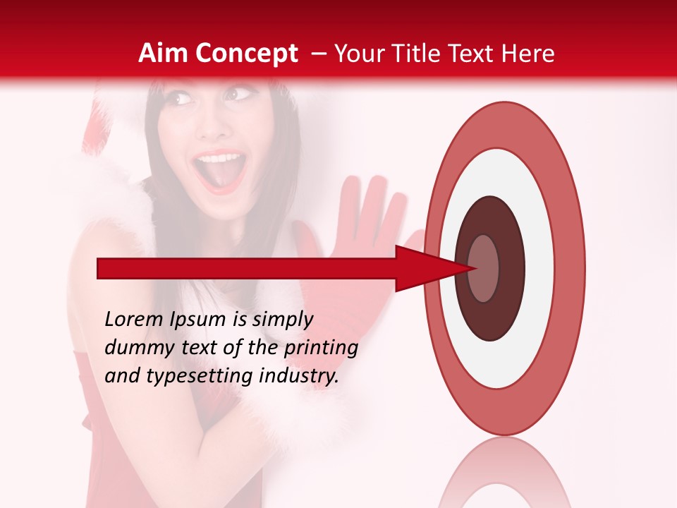 A Woman Wearing A Santa Hat And Red Gloves PowerPoint Template