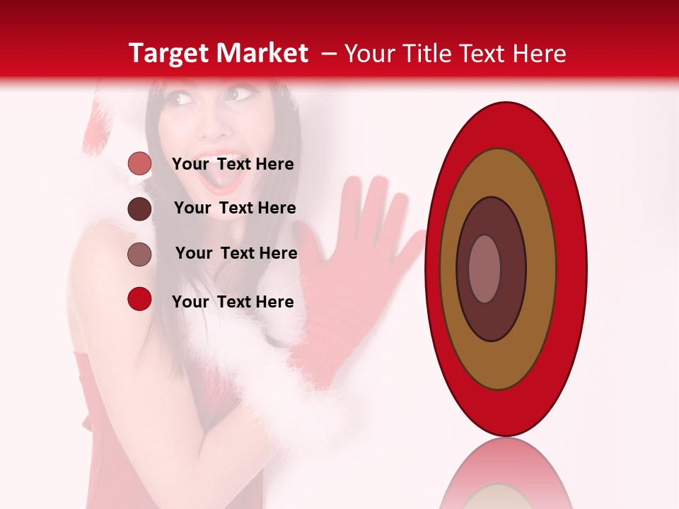 A Woman Wearing A Santa Hat And Red Gloves PowerPoint Template