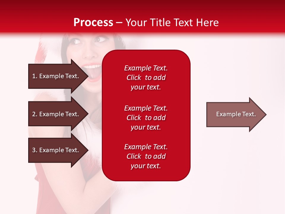 A Woman Wearing A Santa Hat And Red Gloves PowerPoint Template