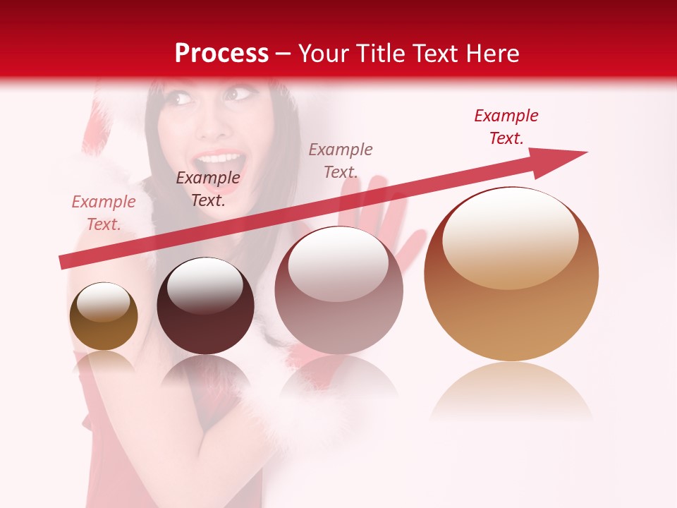 A Woman Wearing A Santa Hat And Red Gloves PowerPoint Template