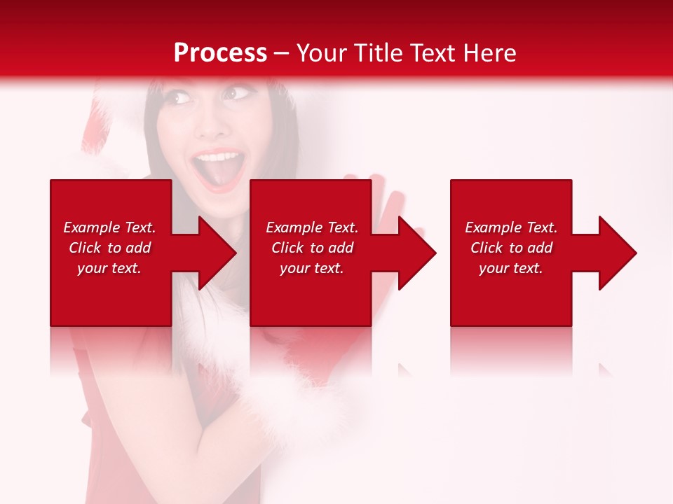 A Woman Wearing A Santa Hat And Red Gloves PowerPoint Template