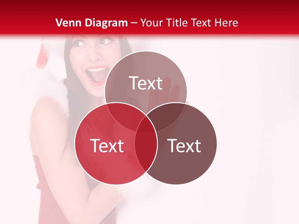 A Woman Wearing A Santa Hat And Red Gloves PowerPoint Template