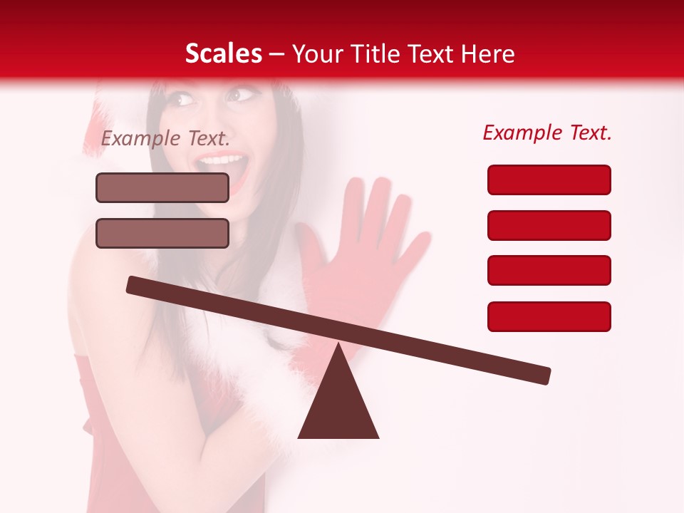A Woman Wearing A Santa Hat And Red Gloves PowerPoint Template