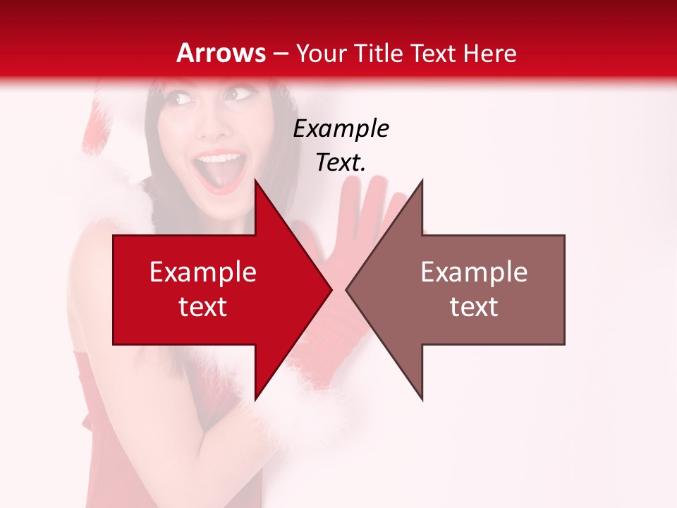 A Woman Wearing A Santa Hat And Red Gloves PowerPoint Template