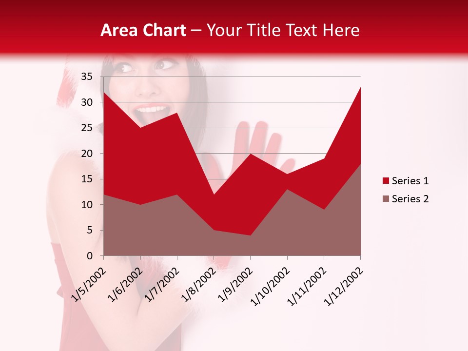 A Woman Wearing A Santa Hat And Red Gloves PowerPoint Template