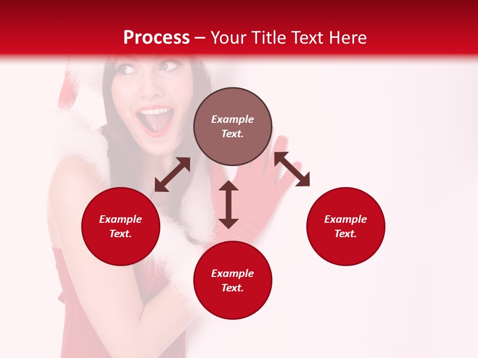 A Woman Wearing A Santa Hat And Red Gloves PowerPoint Template