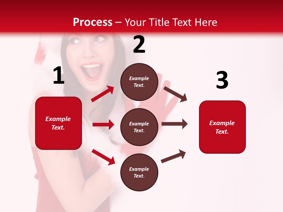 A Woman Wearing A Santa Hat And Red Gloves PowerPoint Template