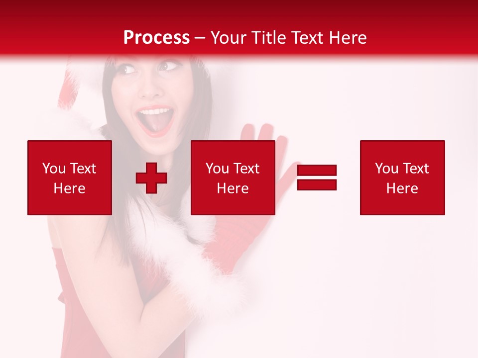 A Woman Wearing A Santa Hat And Red Gloves PowerPoint Template