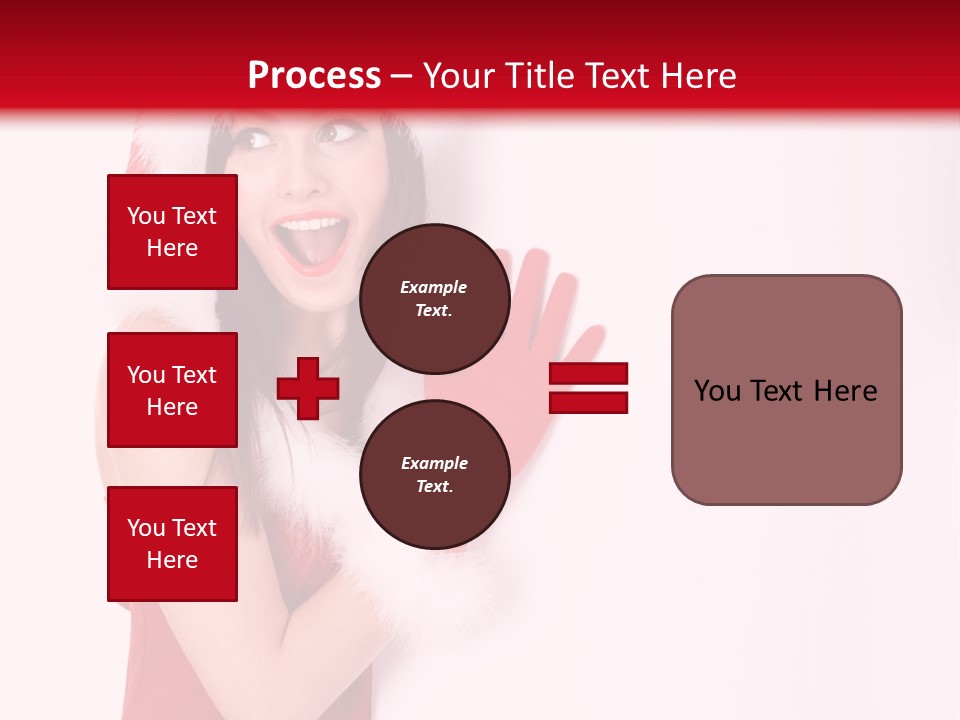 A Woman Wearing A Santa Hat And Red Gloves PowerPoint Template