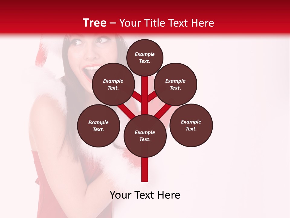 A Woman Wearing A Santa Hat And Red Gloves PowerPoint Template