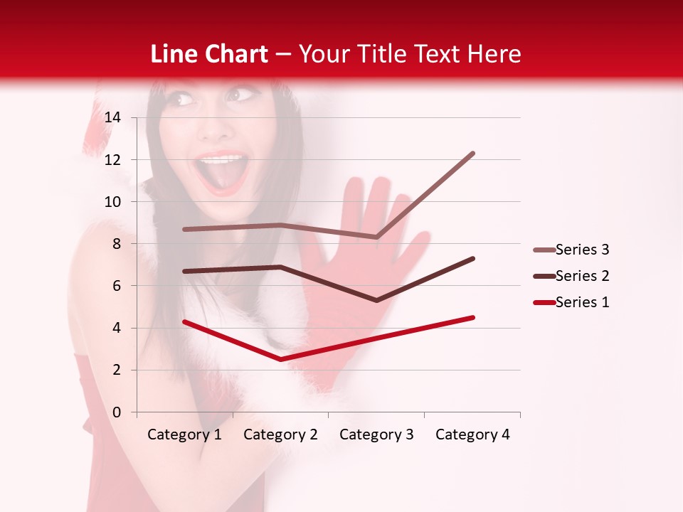 A Woman Wearing A Santa Hat And Red Gloves PowerPoint Template