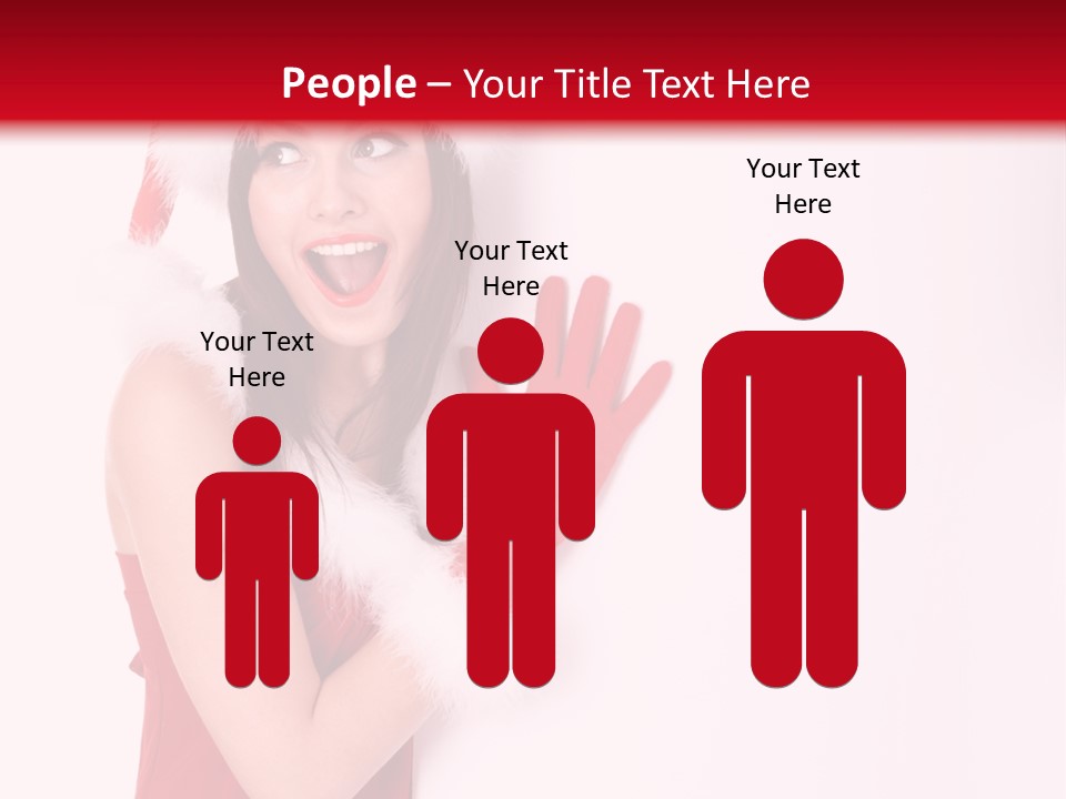 A Woman Wearing A Santa Hat And Red Gloves PowerPoint Template