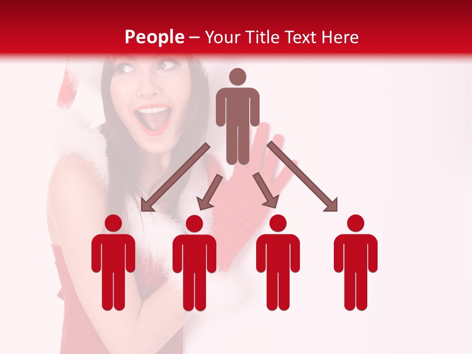 A Woman Wearing A Santa Hat And Red Gloves PowerPoint Template