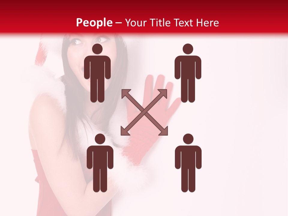 A Woman Wearing A Santa Hat And Red Gloves PowerPoint Template