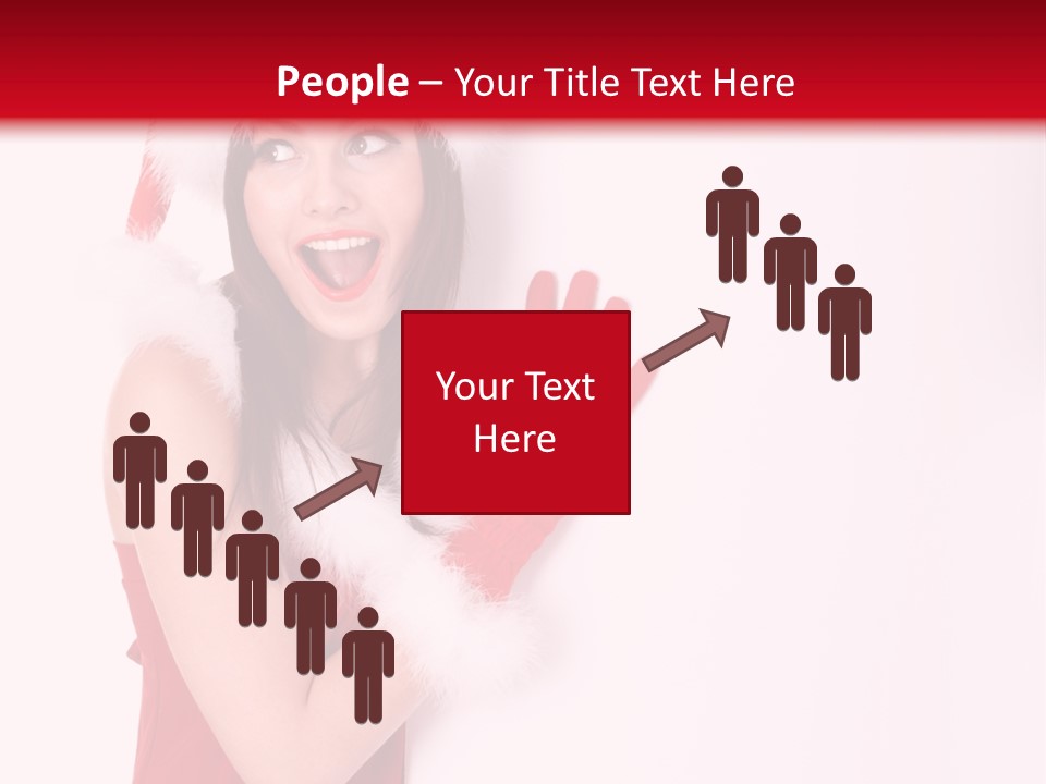 A Woman Wearing A Santa Hat And Red Gloves PowerPoint Template