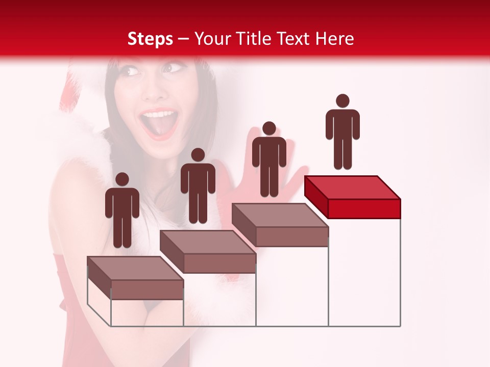 A Woman Wearing A Santa Hat And Red Gloves PowerPoint Template