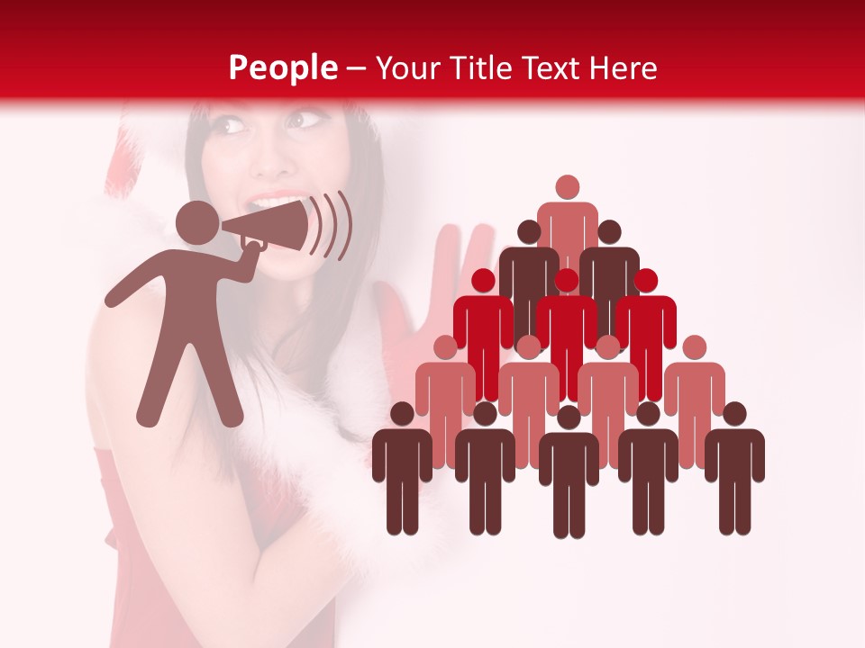 A Woman Wearing A Santa Hat And Red Gloves PowerPoint Template