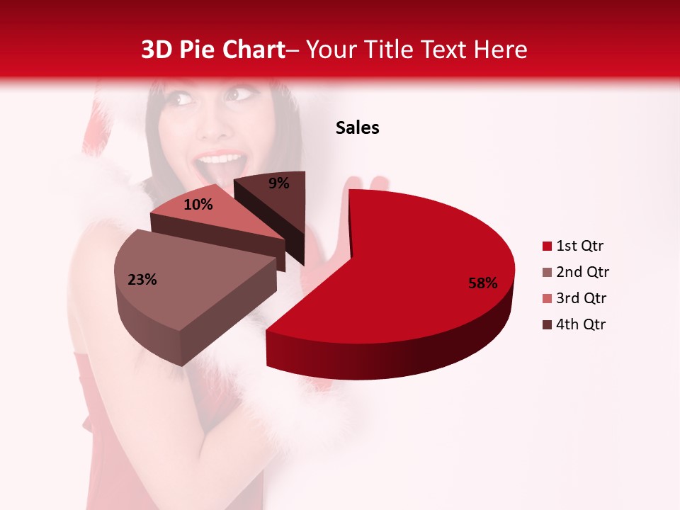 A Woman Wearing A Santa Hat And Red Gloves PowerPoint Template