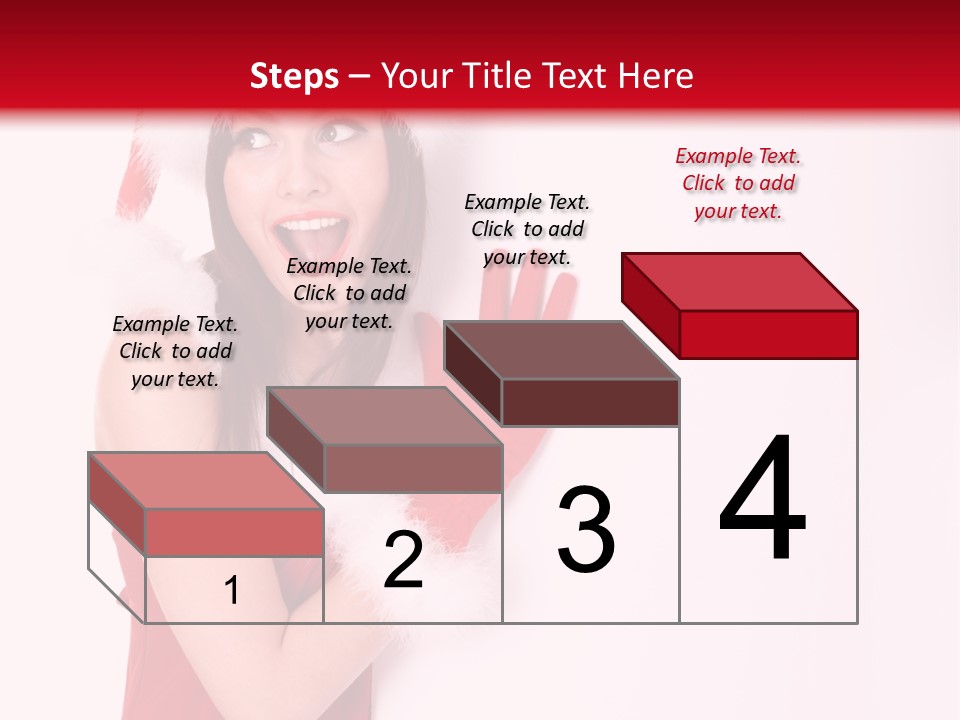 A Woman Wearing A Santa Hat And Red Gloves PowerPoint Template