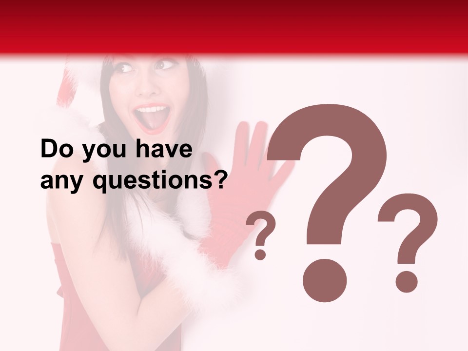 A Woman Wearing A Santa Hat And Red Gloves PowerPoint Template