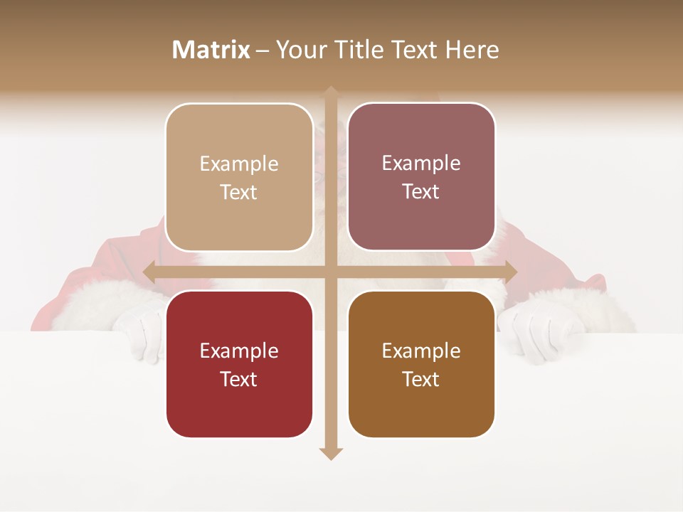 A Man Dressed As Santa Claus Holding A Sign PowerPoint Template