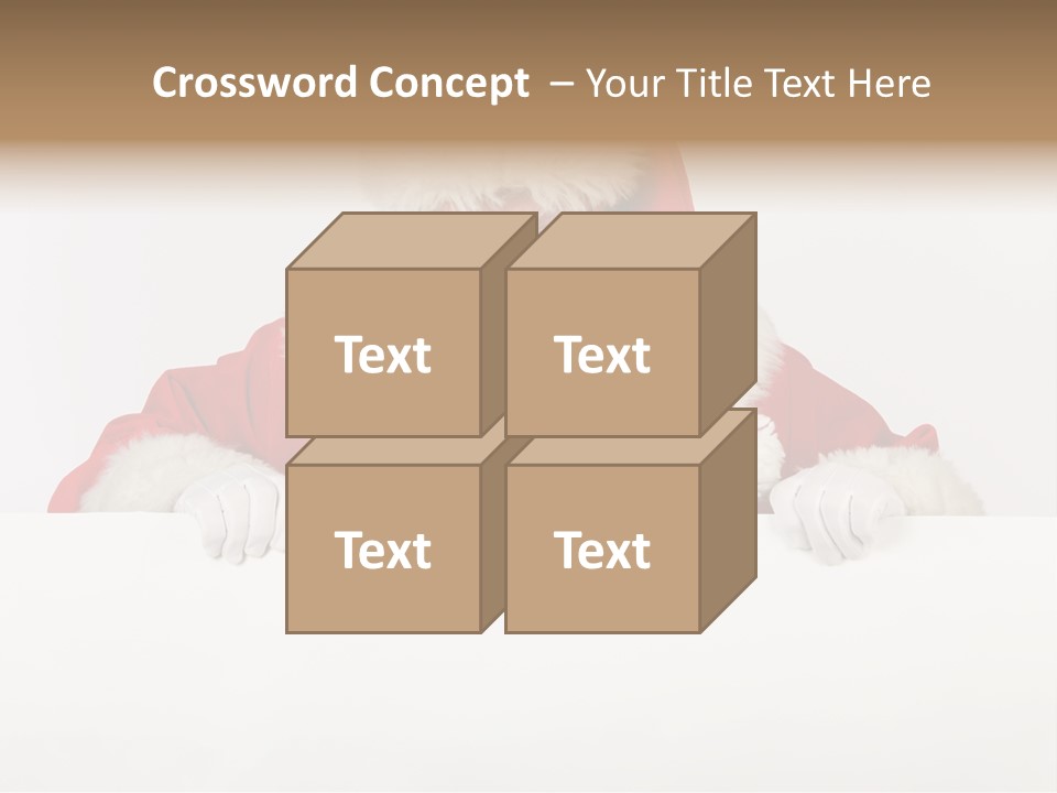 A Man Dressed As Santa Claus Holding A Sign PowerPoint Template