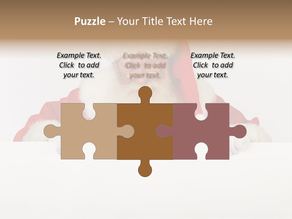 A Man Dressed As Santa Claus Holding A Sign PowerPoint Template