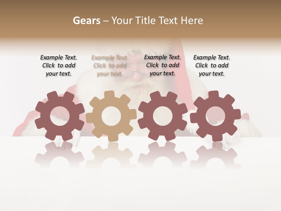 A Man Dressed As Santa Claus Holding A Sign PowerPoint Template