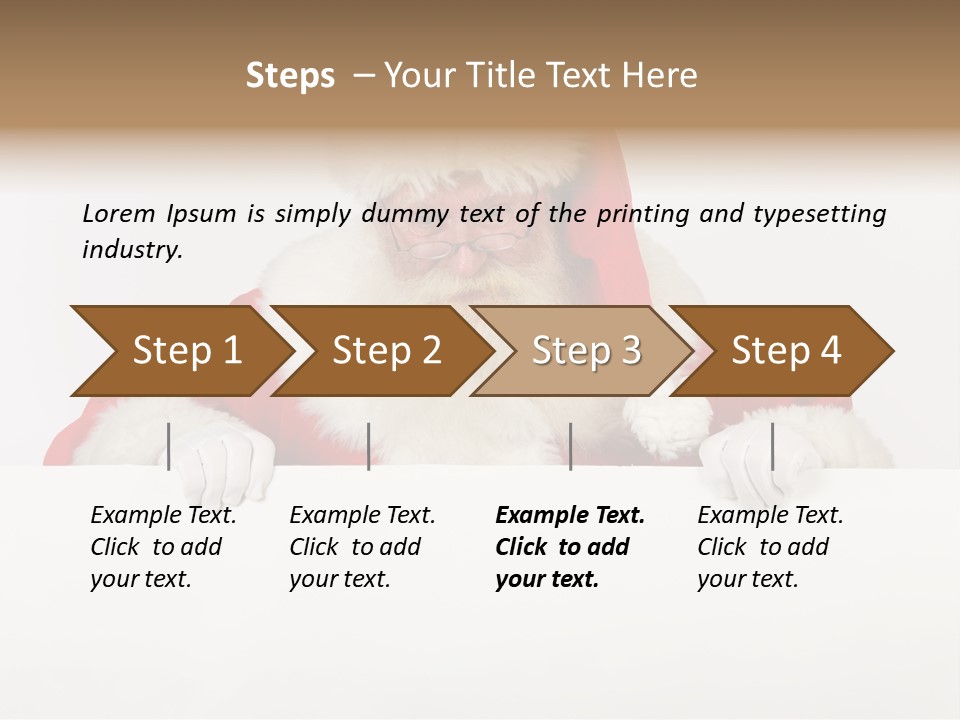 A Man Dressed As Santa Claus Holding A Sign PowerPoint Template