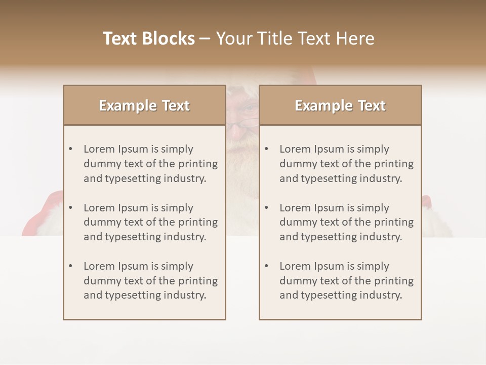 A Man Dressed As Santa Claus Holding A Sign PowerPoint Template