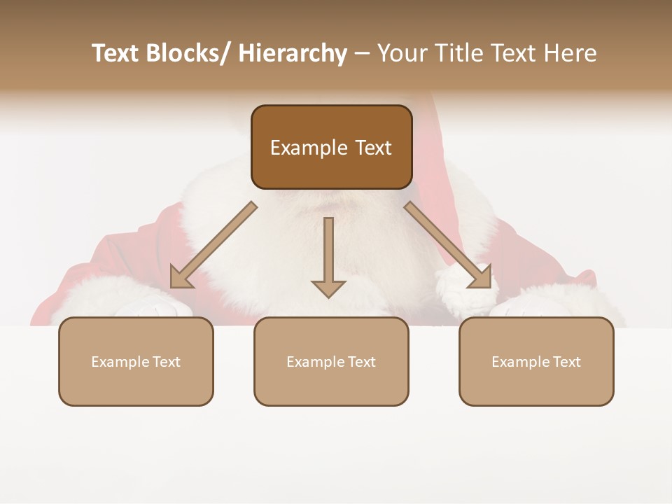 A Man Dressed As Santa Claus Holding A Sign PowerPoint Template
