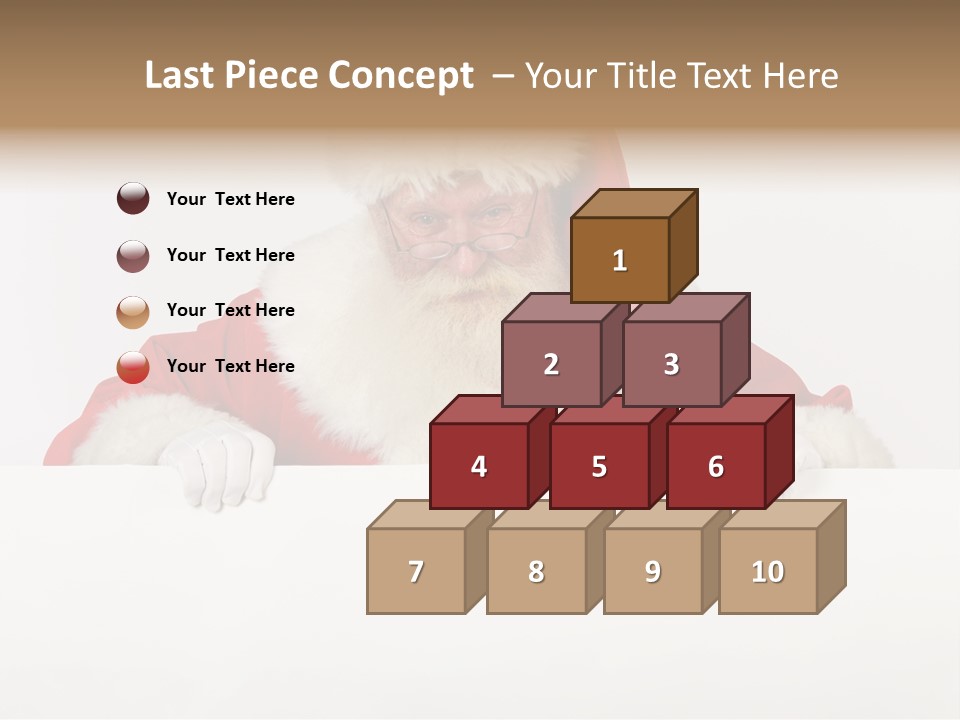 A Man Dressed As Santa Claus Holding A Sign PowerPoint Template