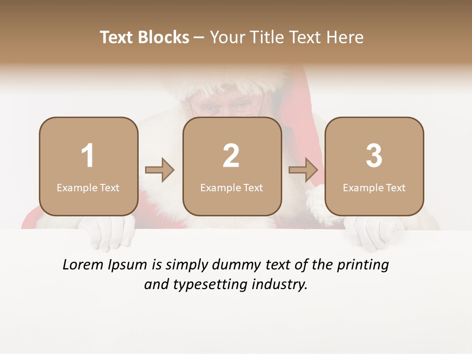 A Man Dressed As Santa Claus Holding A Sign PowerPoint Template