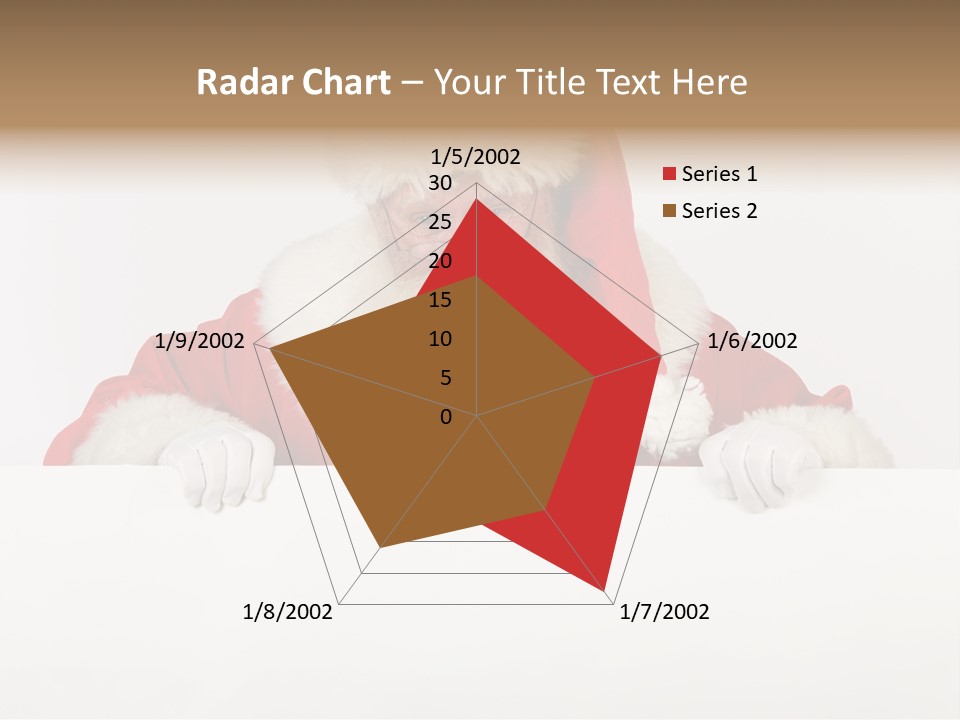 A Man Dressed As Santa Claus Holding A Sign PowerPoint Template